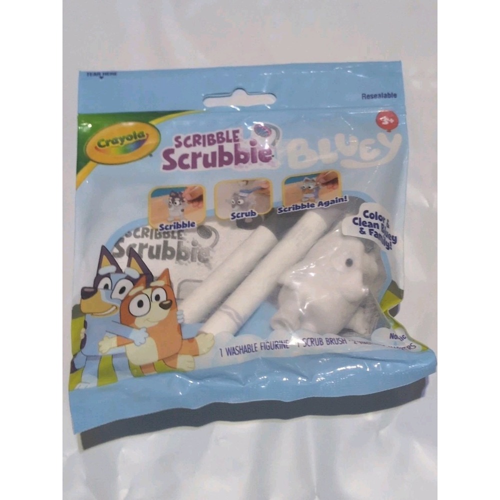 Crayola Bluey Muffin Scribble Scrubbies Colorable Bluey Toy Figurines Muffin